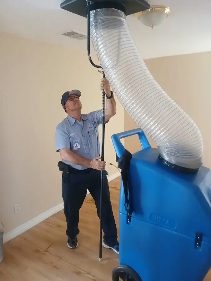 Mini Split Installation technician using HEPA equipment in McMinnville